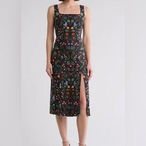 Hutch Black Dress with Colorful Floral Design